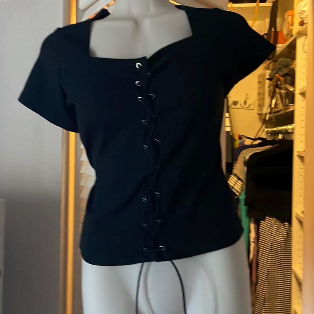 SHEIN lace up top
